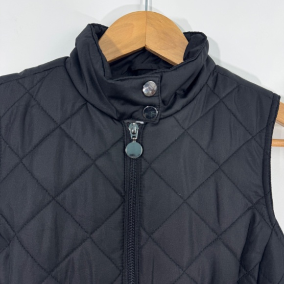 Bossini Women’s Size Small Black Quilted Zip Front Casual Puffer Vest Jacket - Picture 3 of 7